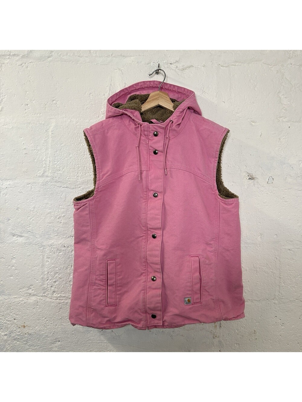 Y2K Carhartt Sherpa-Lined Berkley Hooded Vest “Pink Rose”